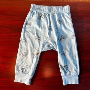 Hanna Andersson Light Blue Baby Pants with Playful Cat Print